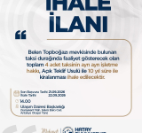 REYHANLI VE BELEN’DE 13 TAKSİ İHALESİ